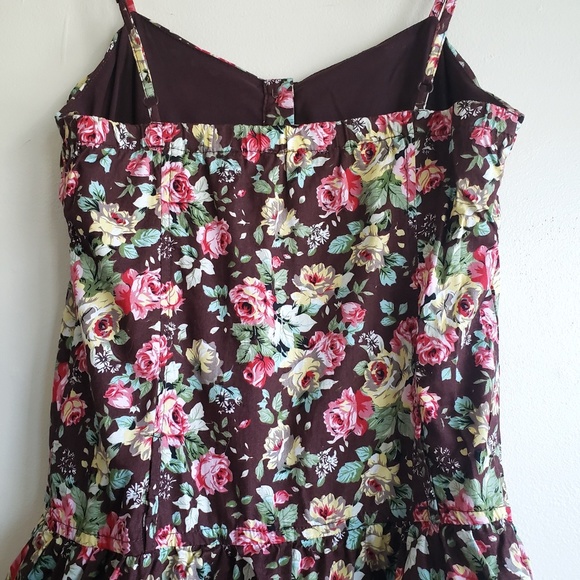 EDGE Brown Floral Ruffle Mini Dress // Size‎ Small - Picture 6 of 11